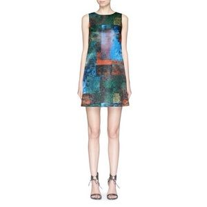 {Alice + Olivia} Clyde Patchwork Grid Dress - Size 12 NWT